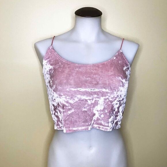 BUNDLE of 2 Tops Stripe Rib Tee And Crop Velour Camisole 💚 - Picture 6 of 8